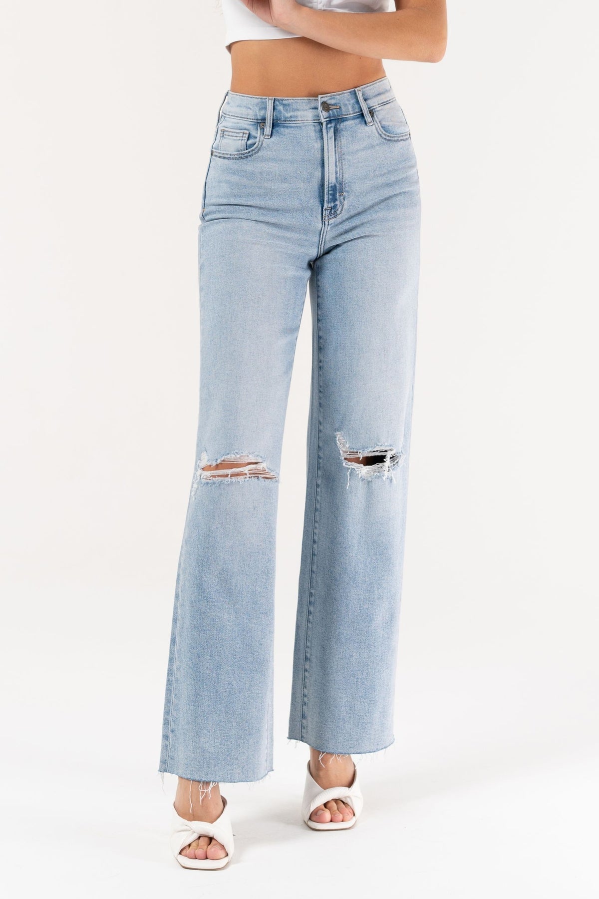 Hidden Distressed Knee Jean