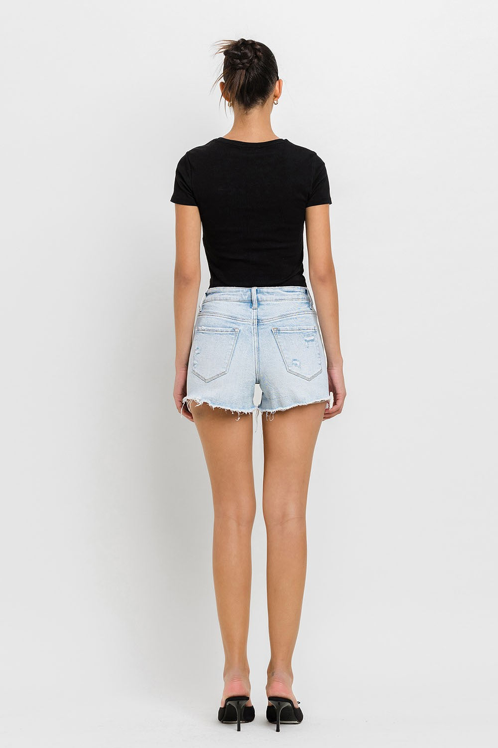 Vervet High Rise Distressed Shorts