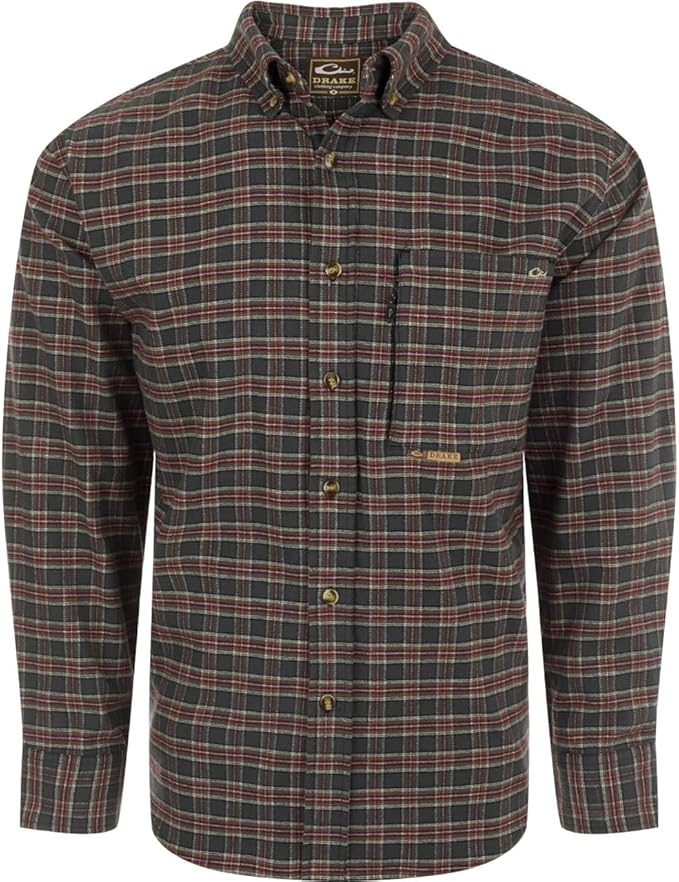 Drake Autumn Brushed Twill Shirt Trad Plaid