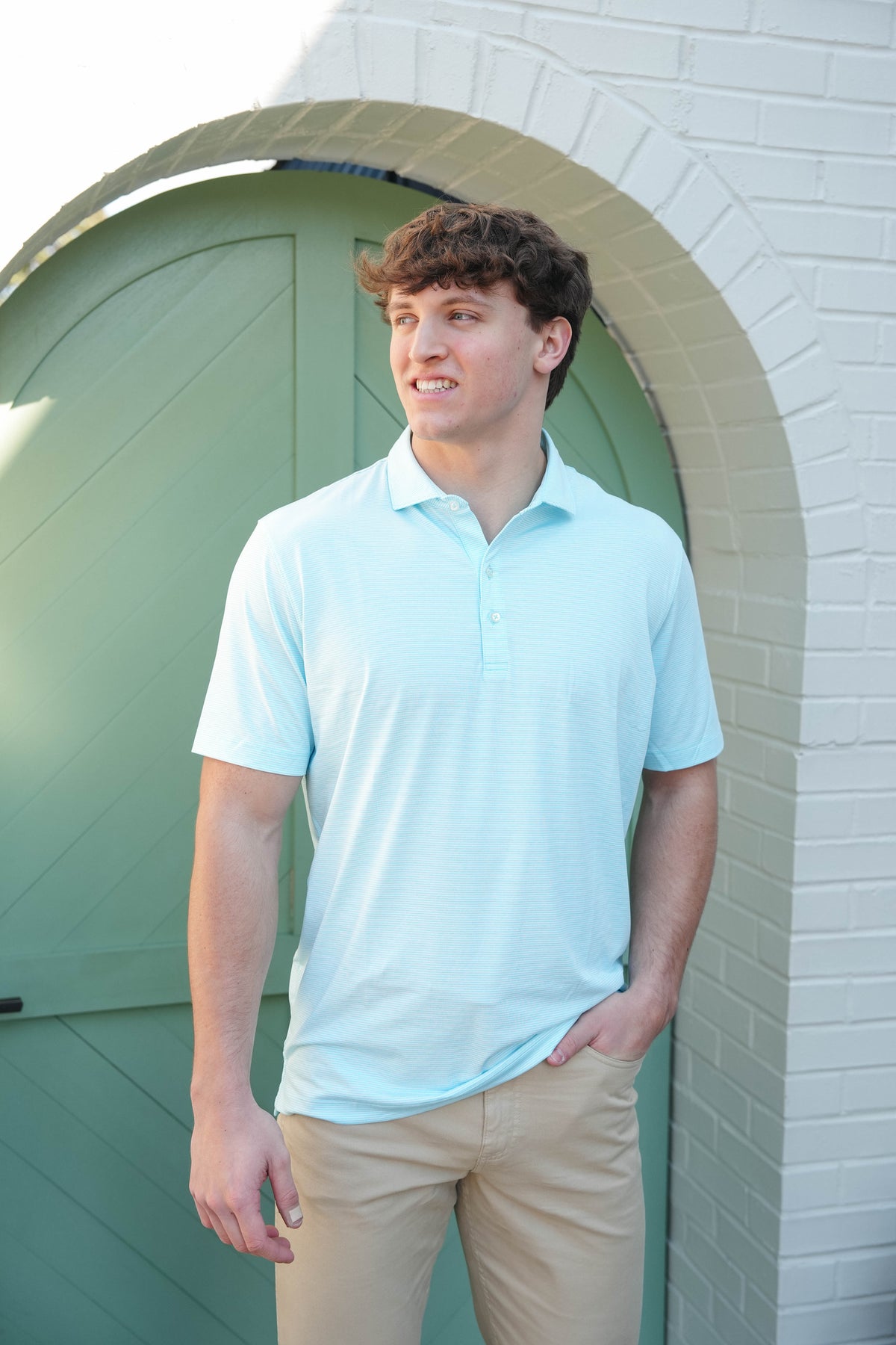 Johnnie O Lyndon Stripe Performance Polo