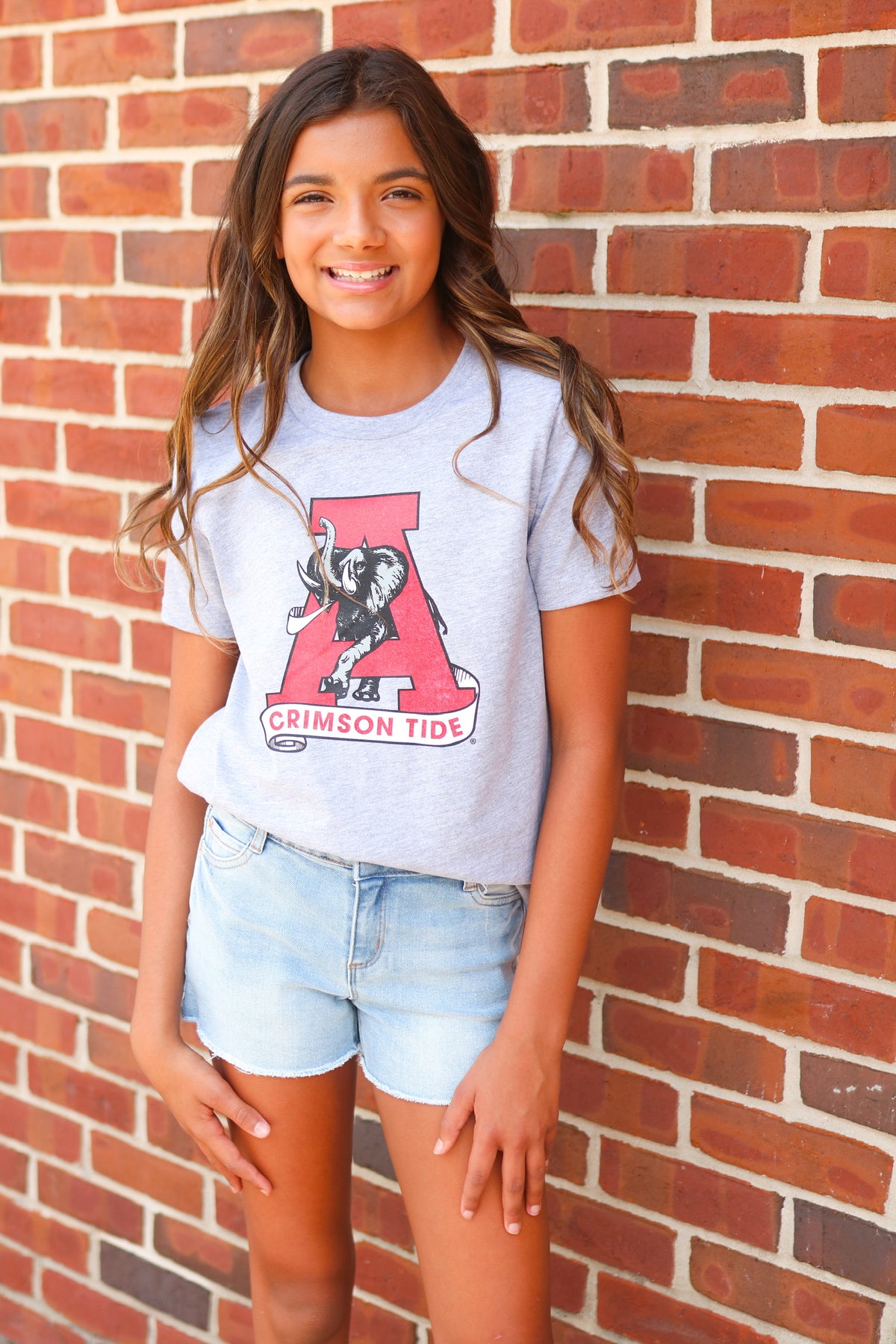 Scarlet Vintage Alabama A Youth Tee