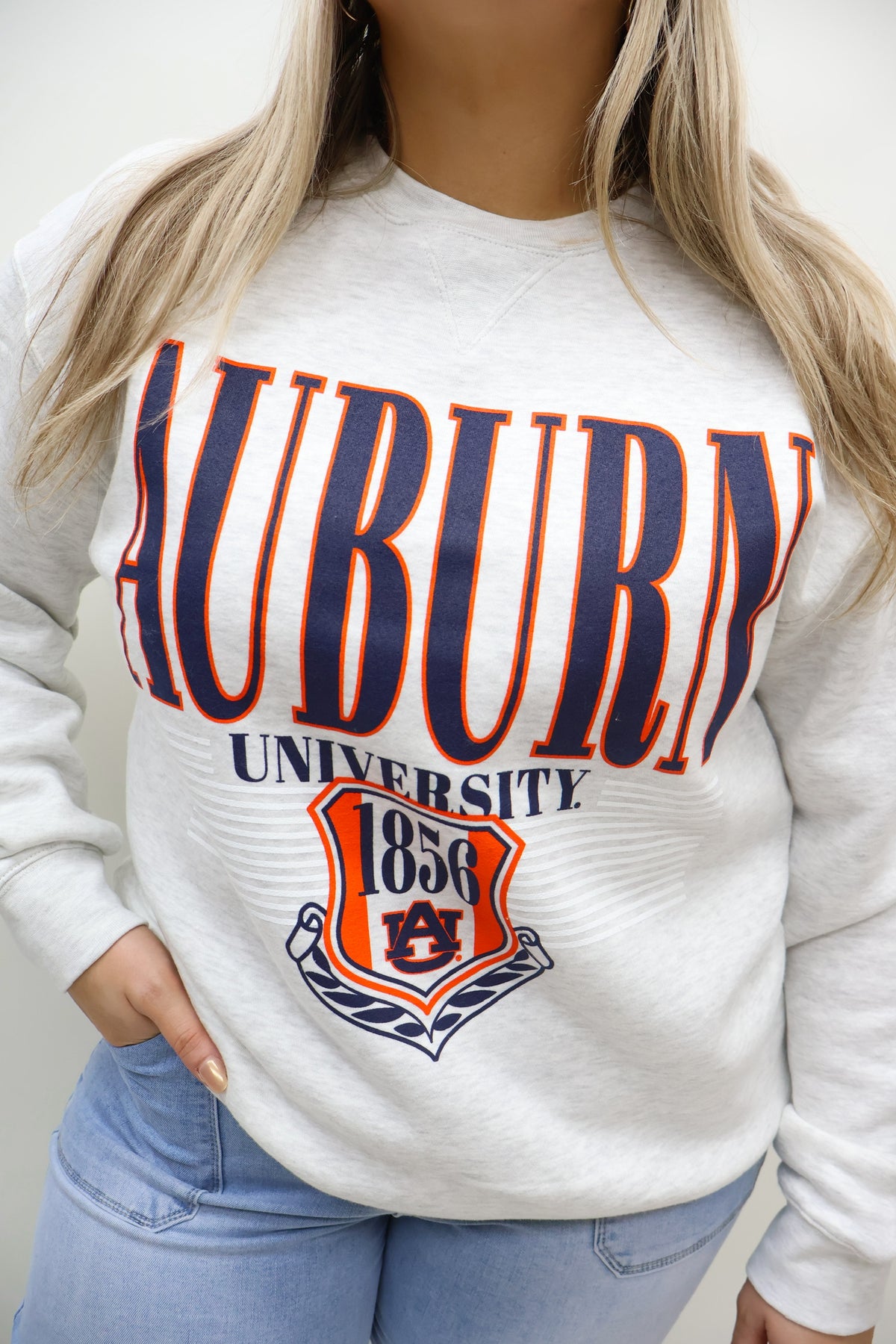 Auburn Over Shield Crewneck Sweatshirt