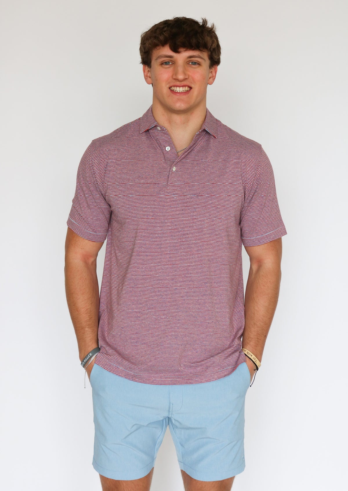 Taylor &amp; Mick 075 Stripe Heather Polo