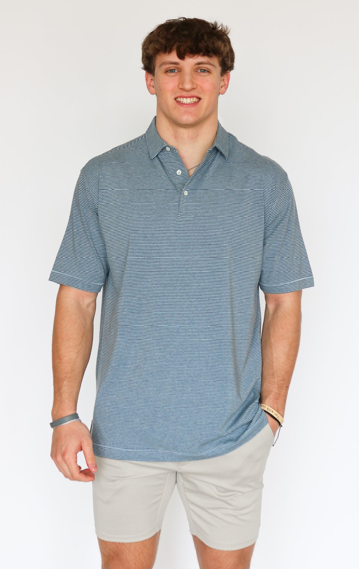 Taylor &amp; Mick 075 Stripe Heather Polo