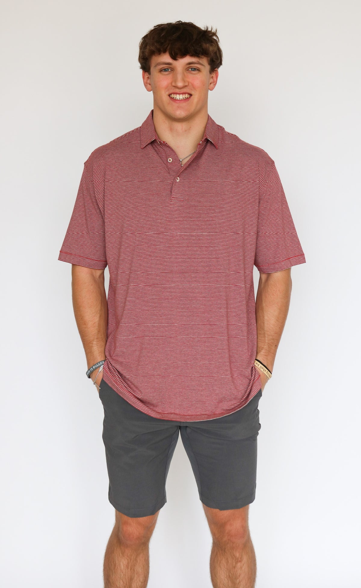 Taylor &amp; Mick 075 Stripe Heather Polo