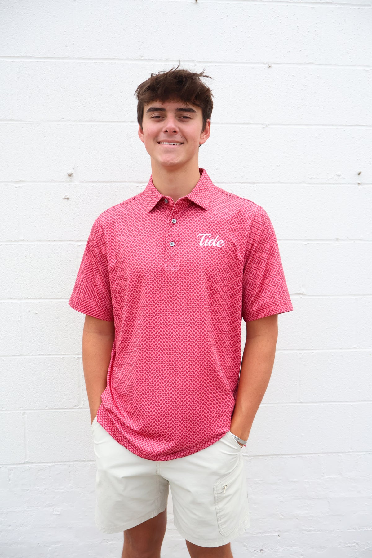 C&amp;B Pike Banner Print Polo Tide