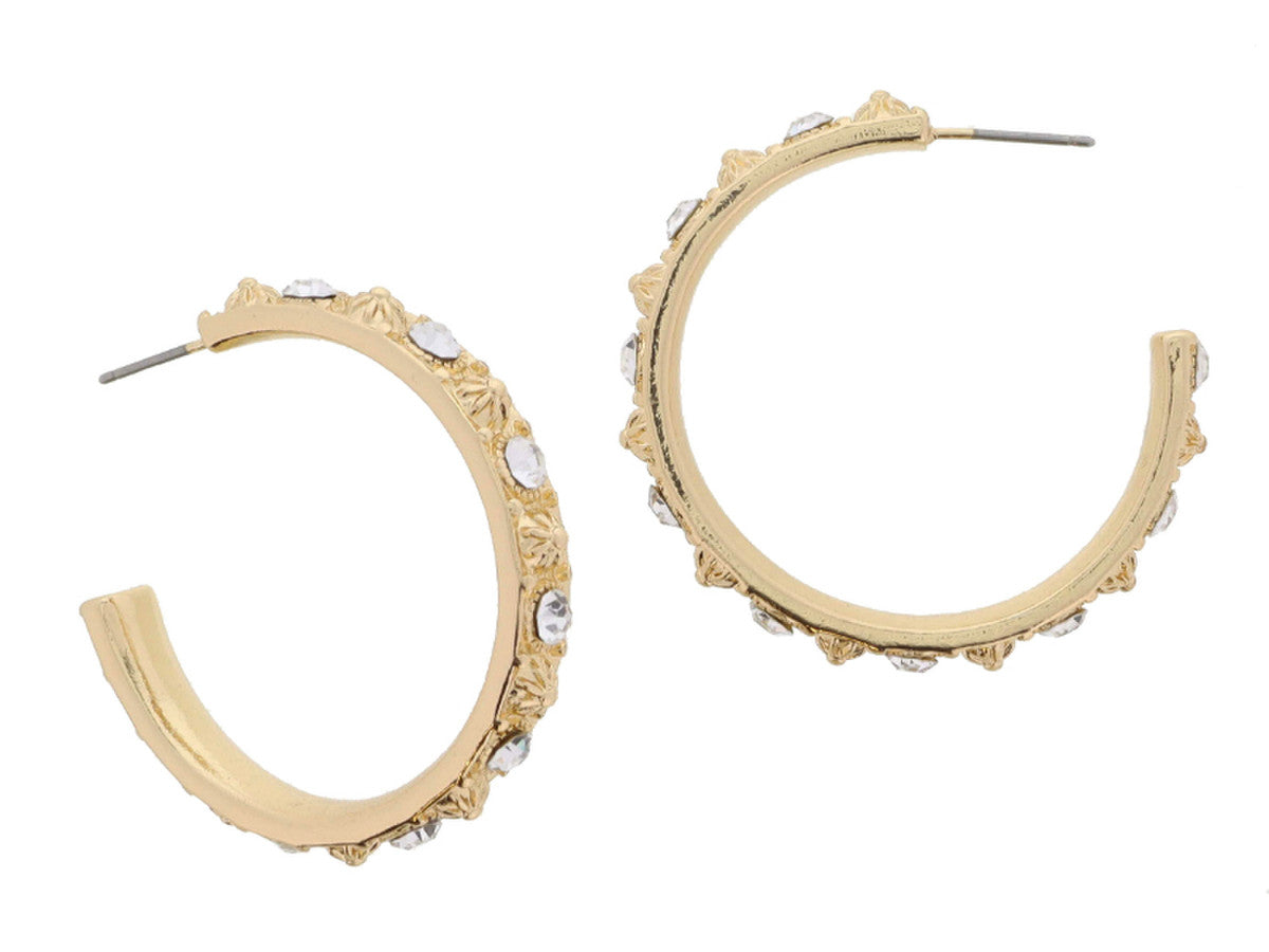 Jane Marie Crystal Hoop Earring