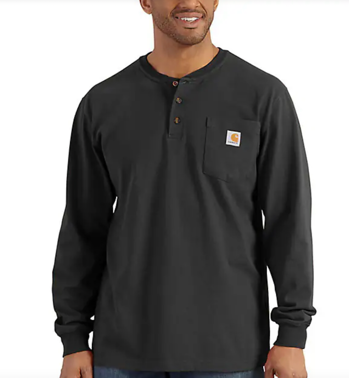 Carhartt K128 Big &amp; Tall Long Sleeve Pocket Henley T-Shirt