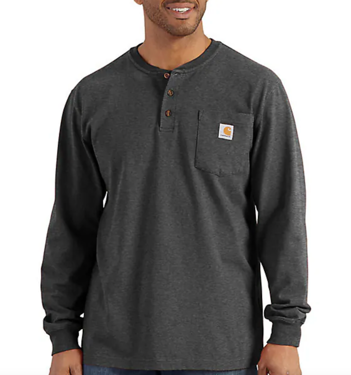 Carhartt K128 Big &amp; Tall Long Sleeve Pocket Henley T-Shirt