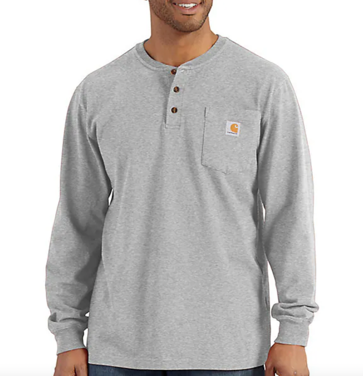 Carhartt K128 Big &amp; Tall Long Sleeve Pocket Henley T-Shirt