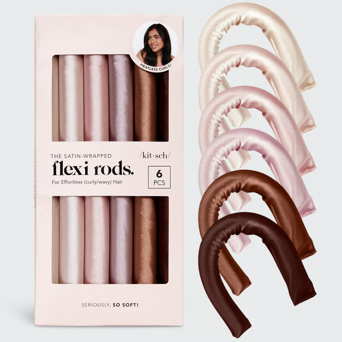 Kitsch Satin Wrapped Flexi Rods 6pc Set