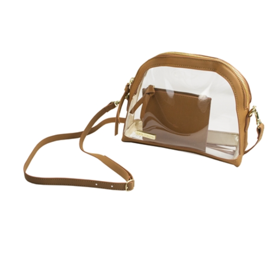 Capri Clear Half Moon Crossbody Bag