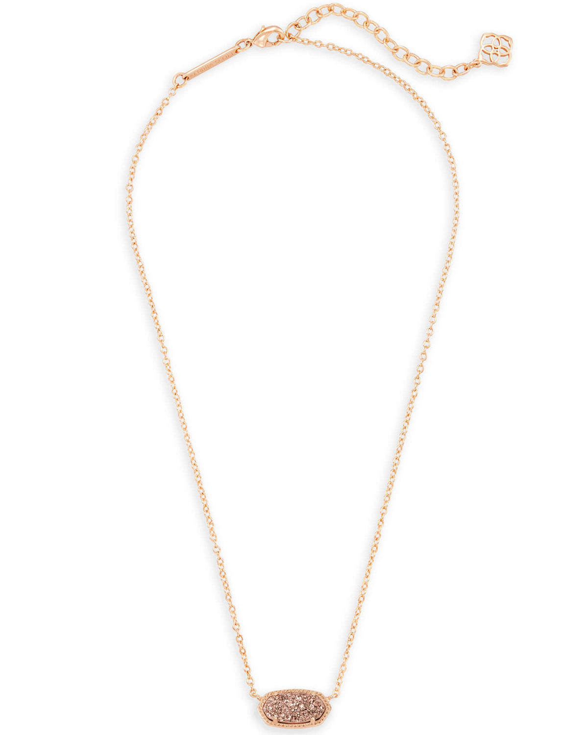 Kendra Scott Elisa Rose Gold Pendant Necklace in Rose Gold Drusy