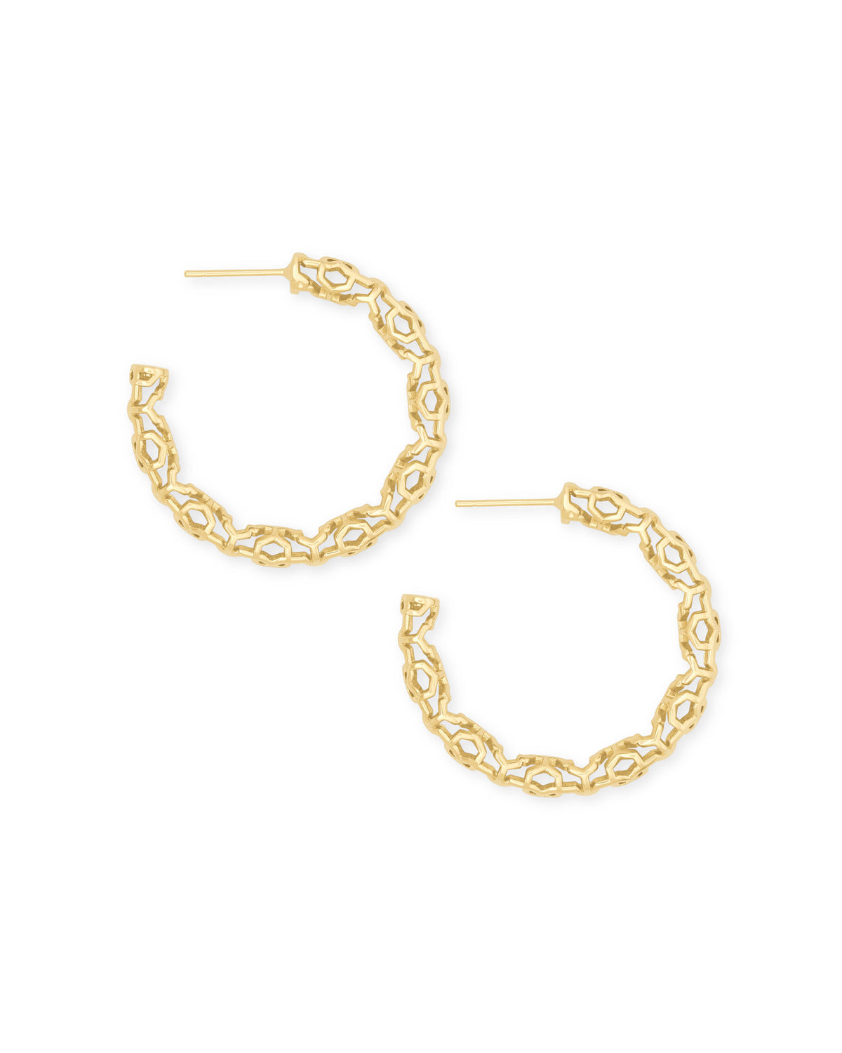 Kendra Scott Maggie Small Hoop Earrings in Gold Filigree